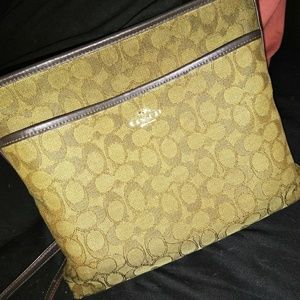 Coach Signature Leather File Crossbody Bag